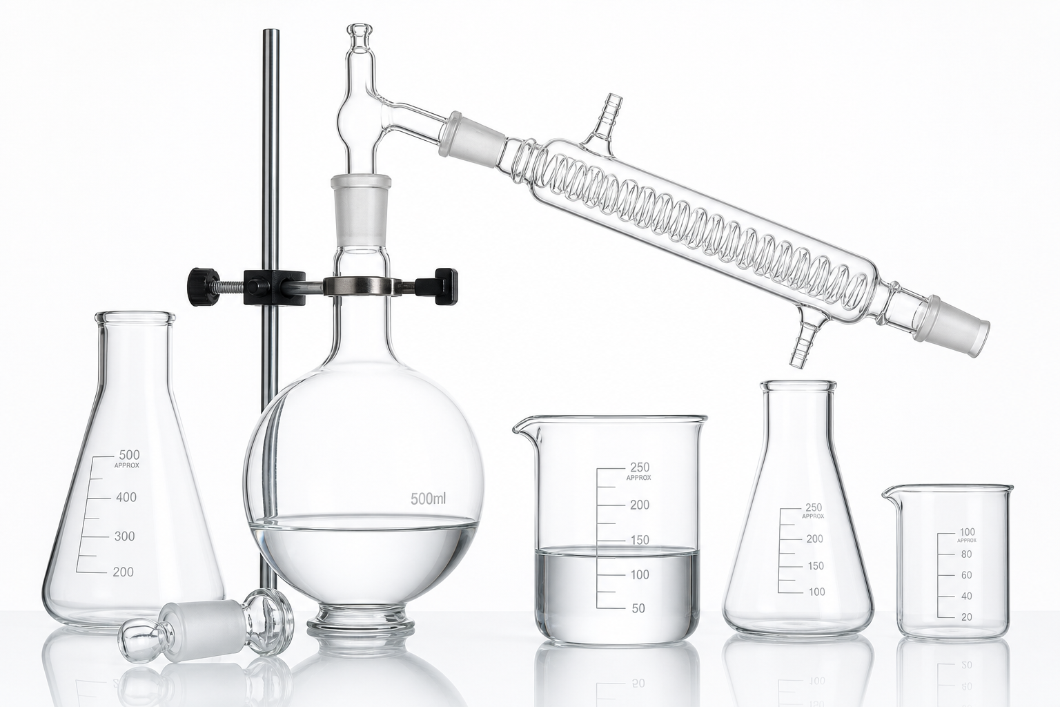 Borosilicate laboratory glassware