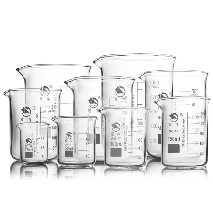 Lab Borosilicate Beaker All-Size Set — full range for chemical experiments